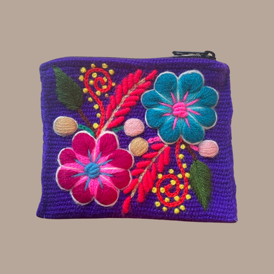 Embroidered Purse - Purple