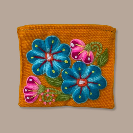 Embroidered Purse - Mustard